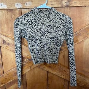 Long sleeve cheetah turtle neck